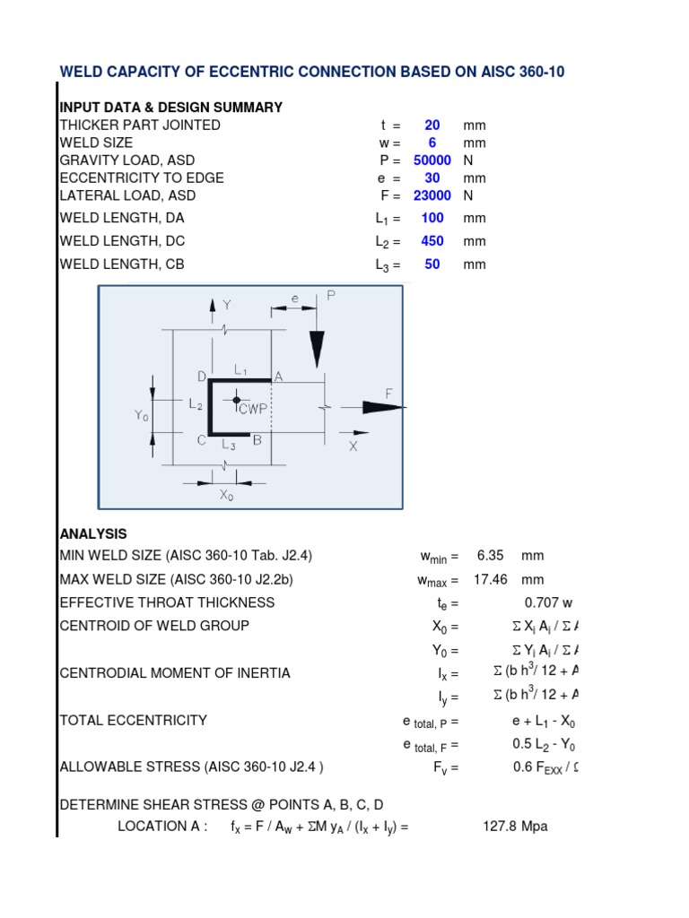 AISC 360-10 Weld Design Summary | PDF