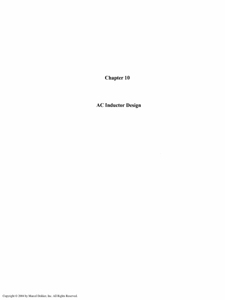 Transformer and Inductor Design Handbook Chapter 10 PDF Inductor