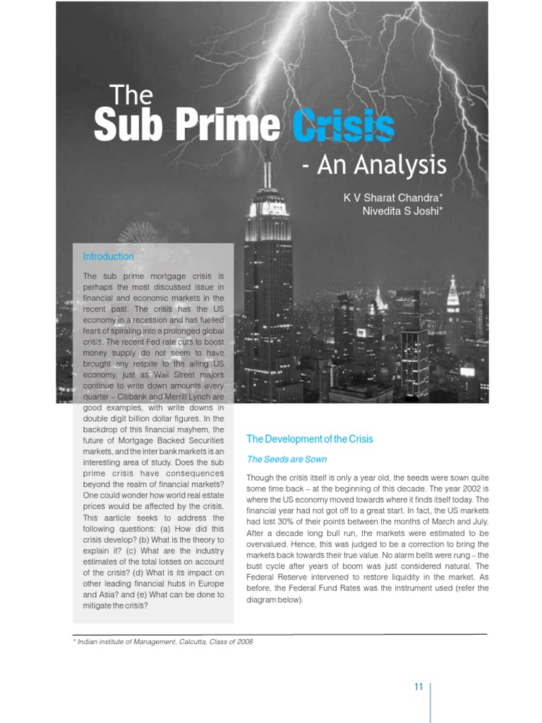 The Sub Prime Crisis - An Analysis | PDF | Subprime Lending | Financial ...