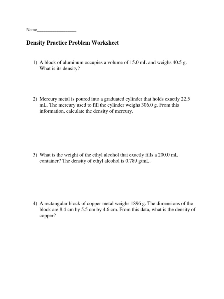 Density Problems Without Answers | PDF