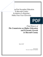 Increasing Post Secondary Education in Macomb County: Evolution of A Regional, Public Four-Year University