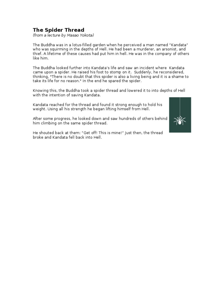Buddha's Lesson: The Spider Thread | PDF | Young Adult | General Fiction