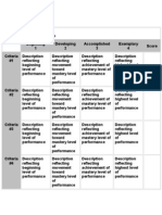 Table Analytic Rubric