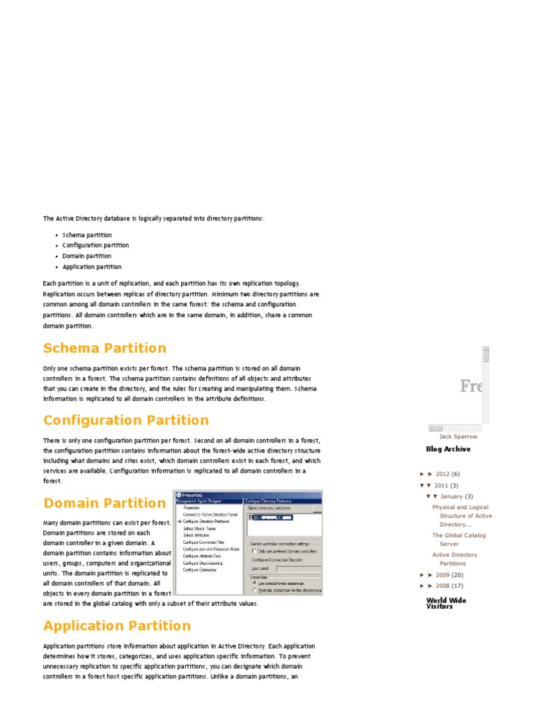 Active Directory Partitions PDF Active Directory