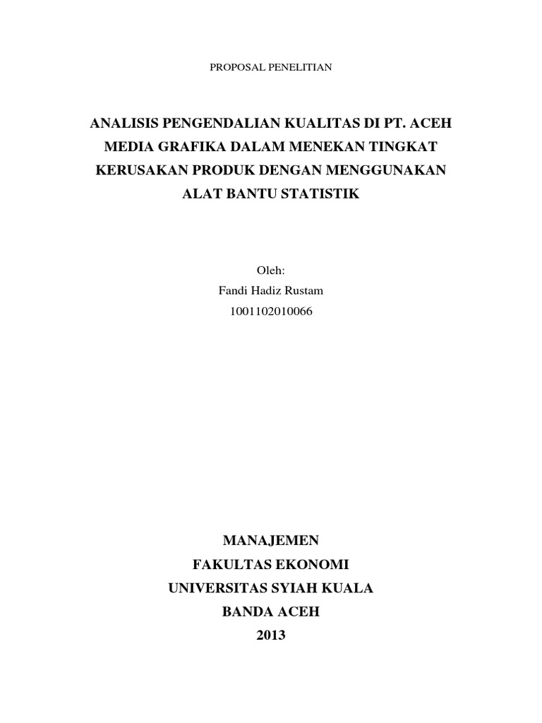 Contoh Proposal Quality Control