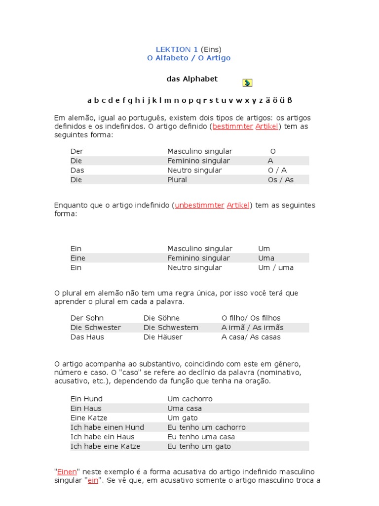 Gramática de Alemão | PDF | Morfologia linguística | Morfologia