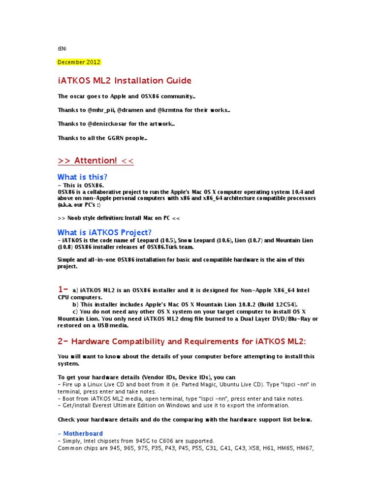 iATKOS ML2 Installation Guide | PDF | Booting | Graphics Processing Unit