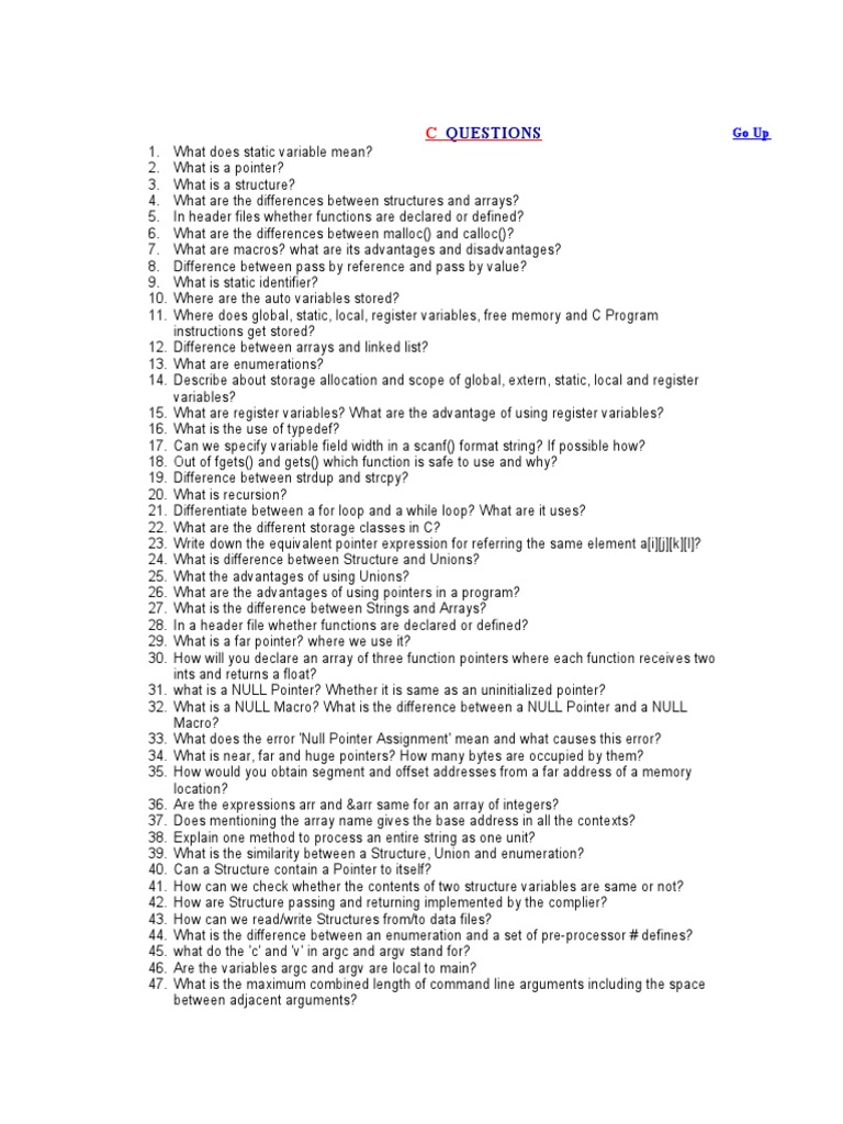 Questions: Go Up | PDF