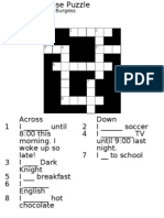 Past Tense Crossword