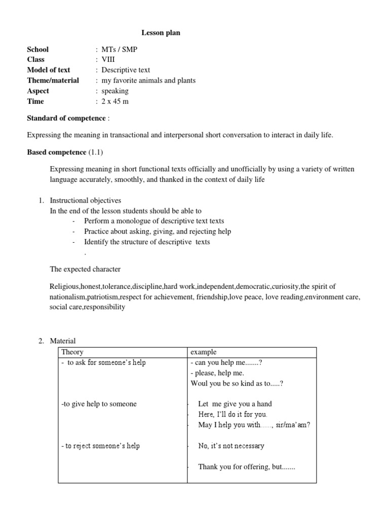 Lesson Plan RPP Bahasa Inggris | Download Free PDF | Students | Teachers