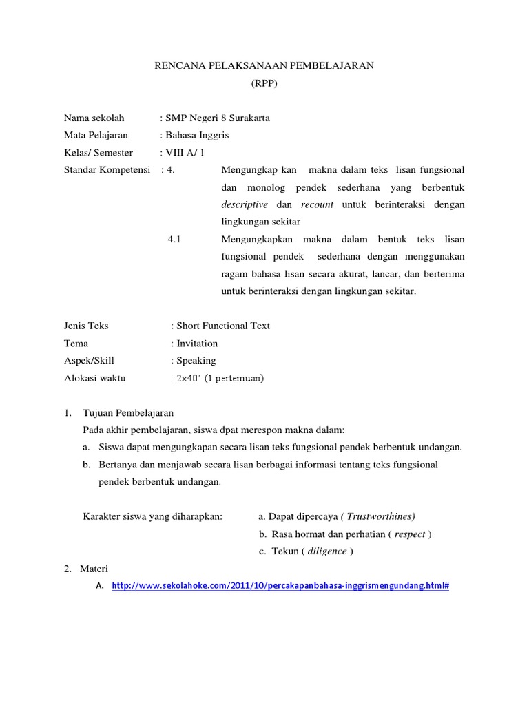 Contoh Invitation Formal Dan Informal Dalam Bahasa Inggris - Aneka