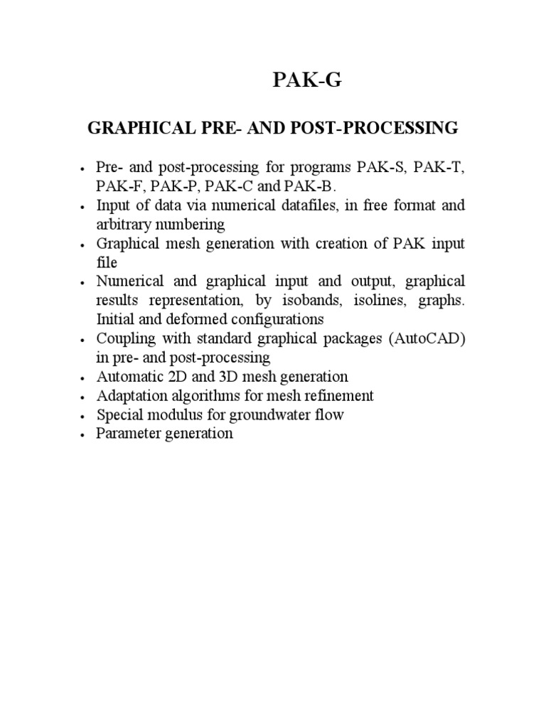 Pak-G: Graphical Pre-And Post-Processing | PDF