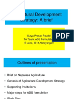Agricultural Development Strategy: A Brief: Surya Prasad Paudel TA Team, ADS Formulation 13 June, 2011, Narayangarh