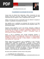 A qualidade na prestação de serviços