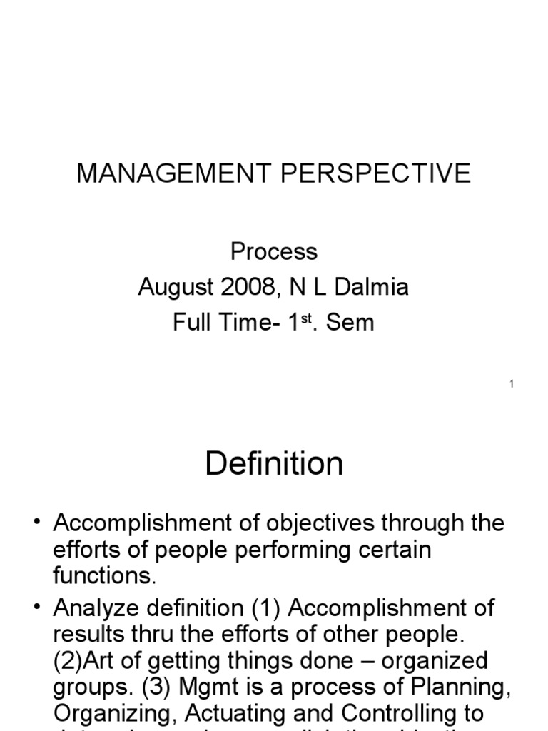 Management Perspective 1 | PDF | Organizational Structure | Division Of ...