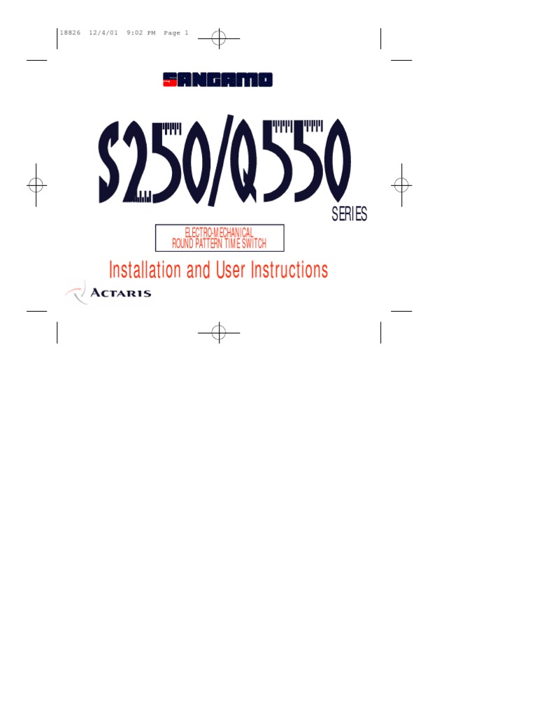 Sangamo Timer | PDF | Timer | Switch