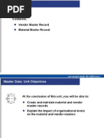 Material & Vendor Master Data