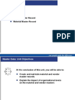 Material & Vendor Master Data