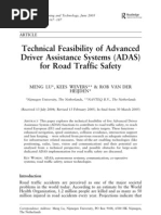 Technical Feasibility of Advanced Driver Assistance Systems (ADAS) for Road Traffic Safety (Lu Et Al)