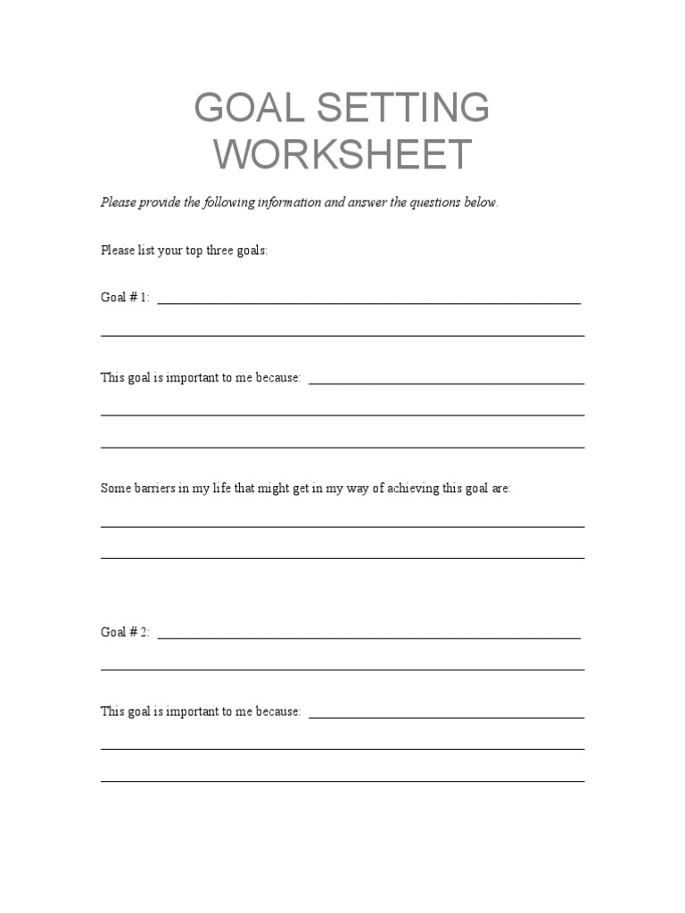 Goal Setting Action Plan Worksheet | PDF | Career & Growth | Business