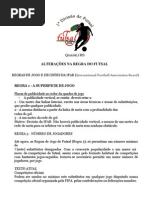 Alterações na regra do Futsal