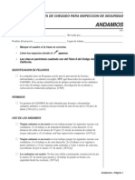 Lista de Chequeo Para Inspeccion de Seguridad Andamios