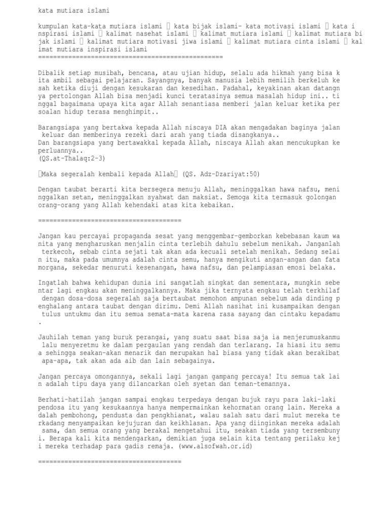 Kata2 Mutiara Islami