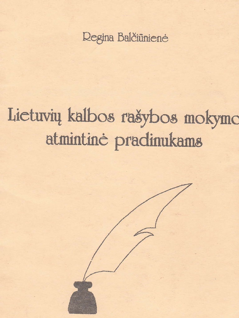 Lietuviu Kalbos Rasybos Mokymo Atmintine Pradinukams 1996 | PDF
