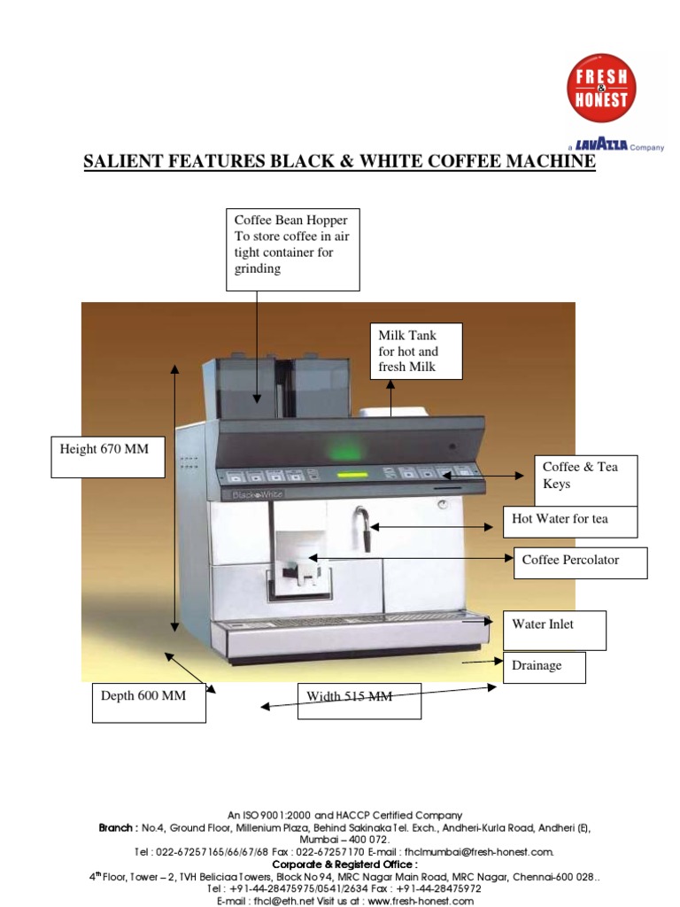 MRC Coffee Machine Specifications | PDF