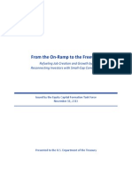 From The On-Ramp To The Freeway - Refueling Job Creation and Growth by Reconnecting Investors With Small-Cap Companies