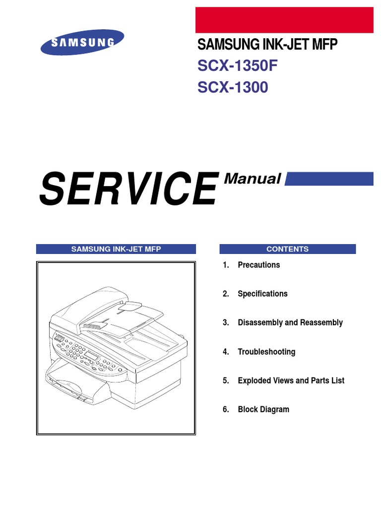 Samsung SCX 1350F and 1300 MFP Service Manual | PDF | Electrostatic ...