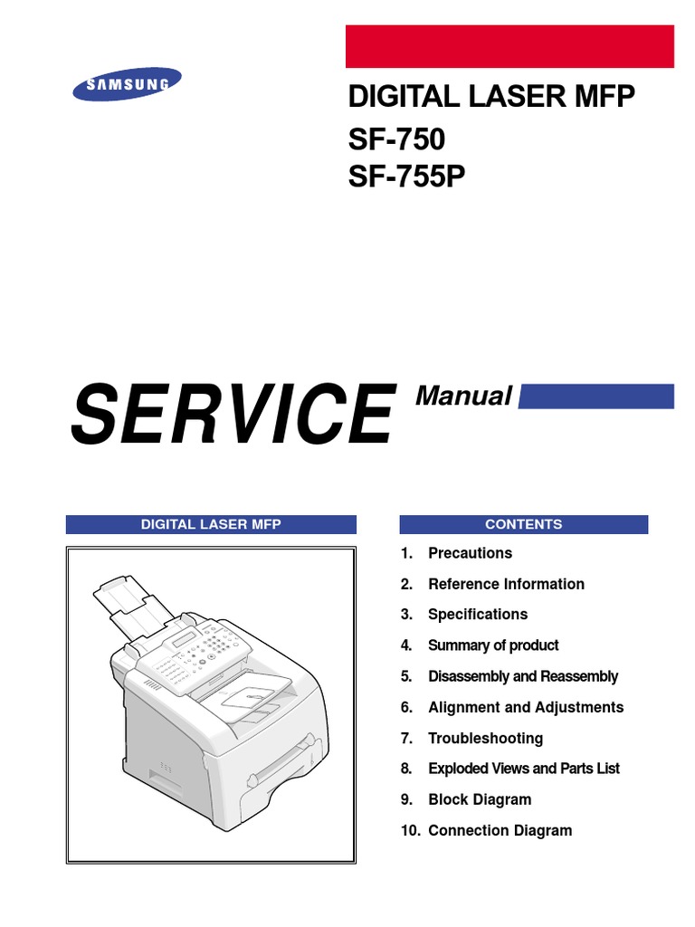 Samsung SF 750 and 755P Service Manual | Electrostatic Discharge | Image  Scanner