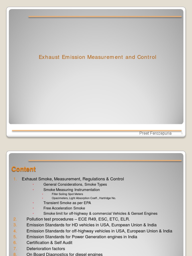 Exhaust Emission Measurement Techniques | PDF | Exhaust Gas | Emission ...