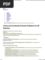 Limits and Continuity Practice Problems For AP Calculus - Education