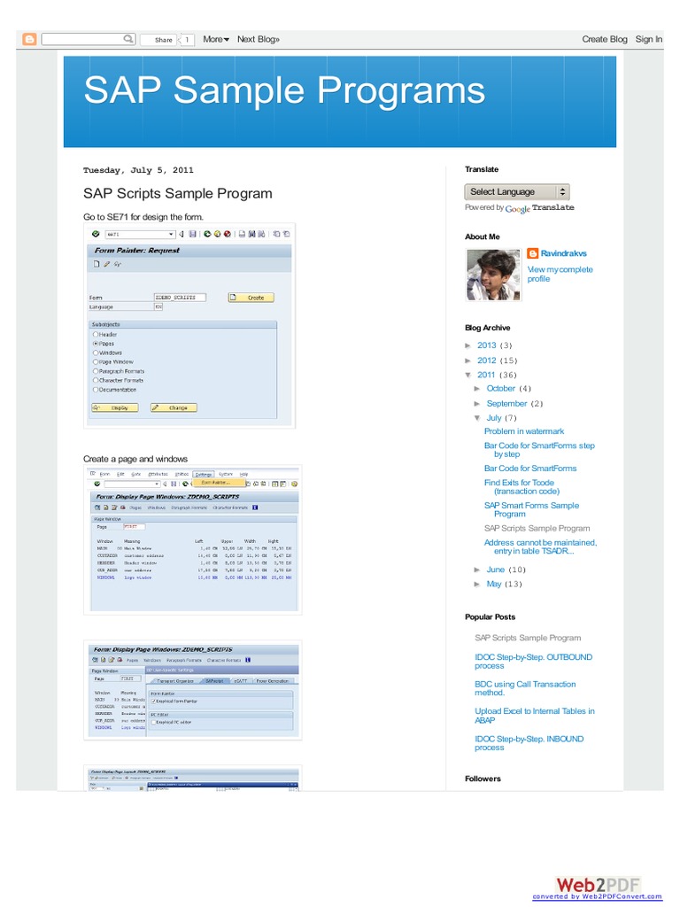 Sapscript Example Report | Information Technology Management | Computer ...