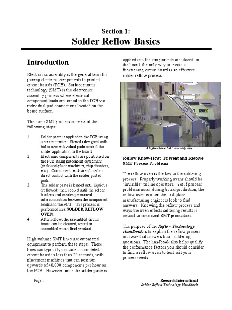 Solder Reflow Process Overview | PDF | Solder | Printed Circuit Board