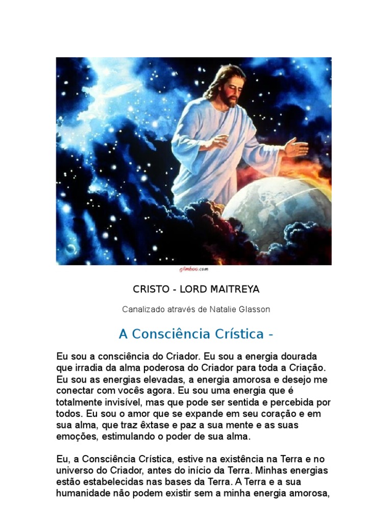A Consciencia Cristica Cristo Lord Maitreya Amor Deus