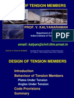Design of Tension Members: Prof. V. Kalyanaraman