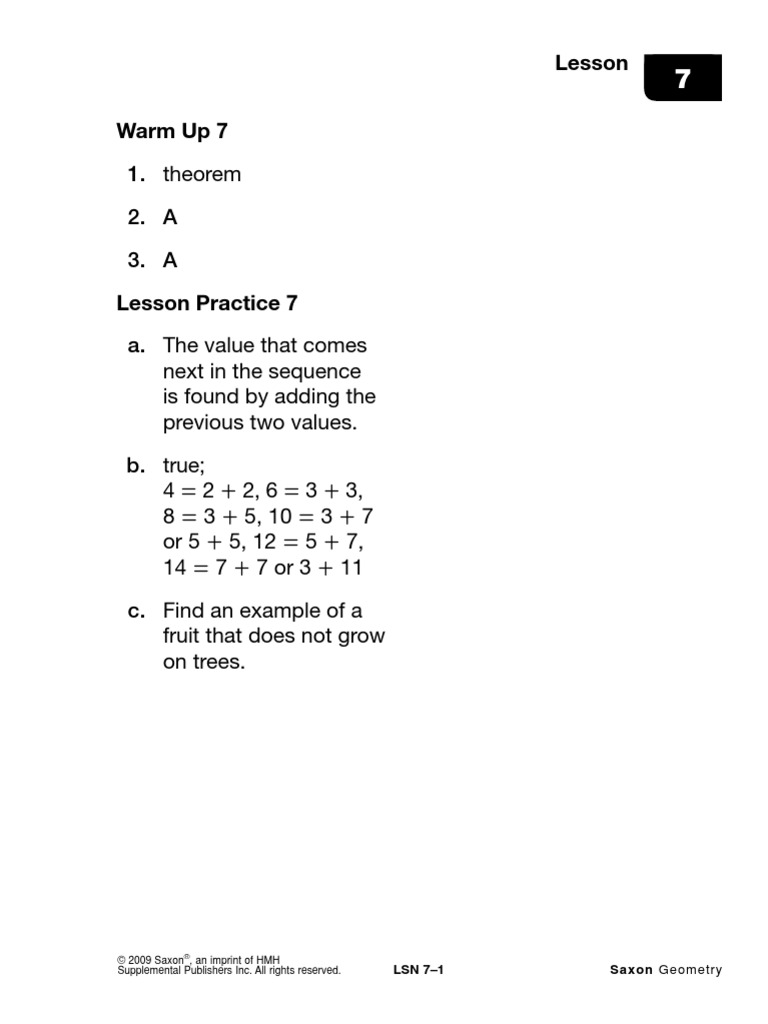 Lesson: Next in The Sequence Is Found by Adding The Previous Two Values ...