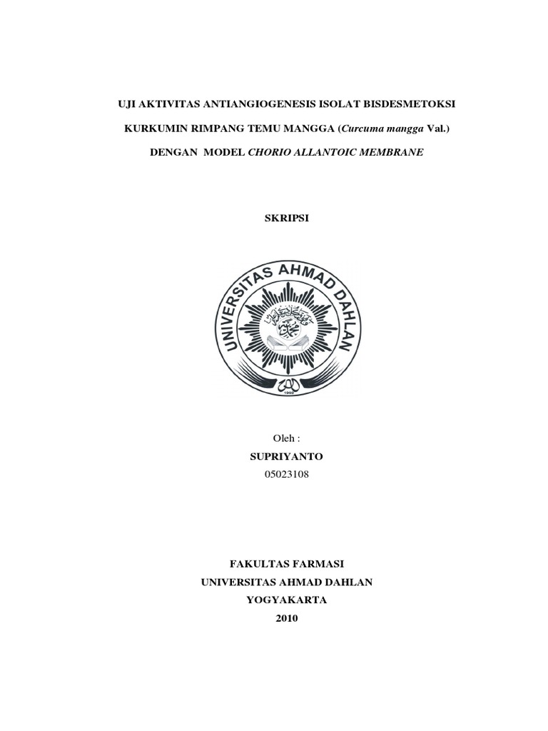 231050231082010 Skripsi Farmasi Uad Uji Aktivitas Antiangiogenesis