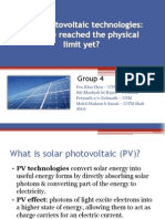 Solar Photovoltaic Technologies: Have We Reached The Physical Limit Yet?