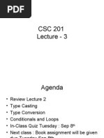 CSC 201-Lecture 3