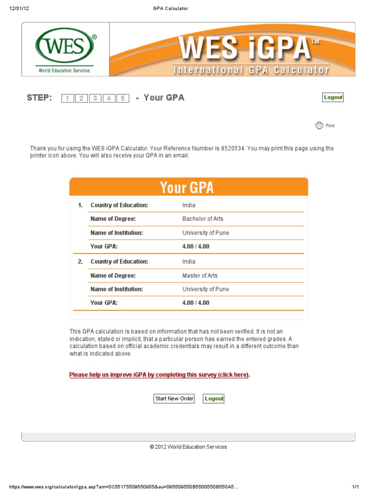 Step: - Your GPA: Logout | PDF