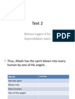Text 2: Bahasa Inggris 4 For Kependidikan Islam