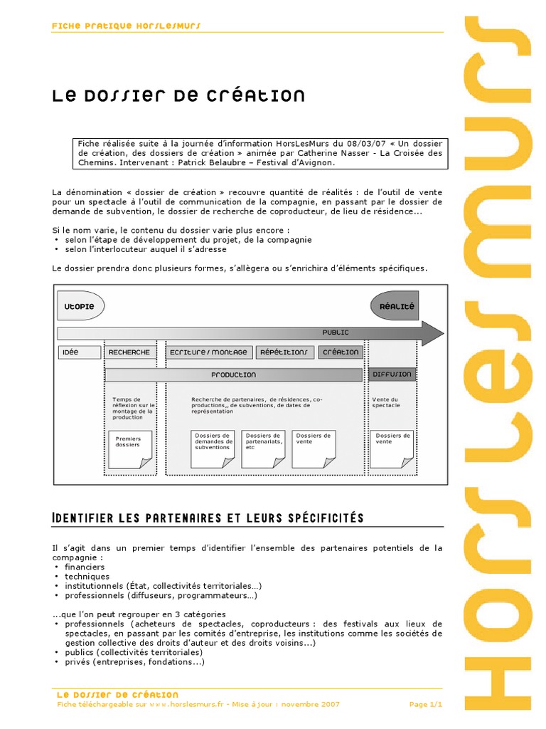 Guide de création de dossier artistique | PDF | Mécénat | Festival