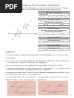 Ângulos formados nas paralelas e Teorema de Tales