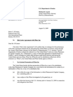 Pfizer Bextra Side Letter Agreement