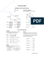 Trig Cheat Sheet