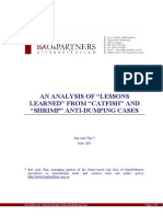 An Anylysis of Lessons Learned From Antidumping Case