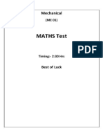 Maths Test: Mechanical